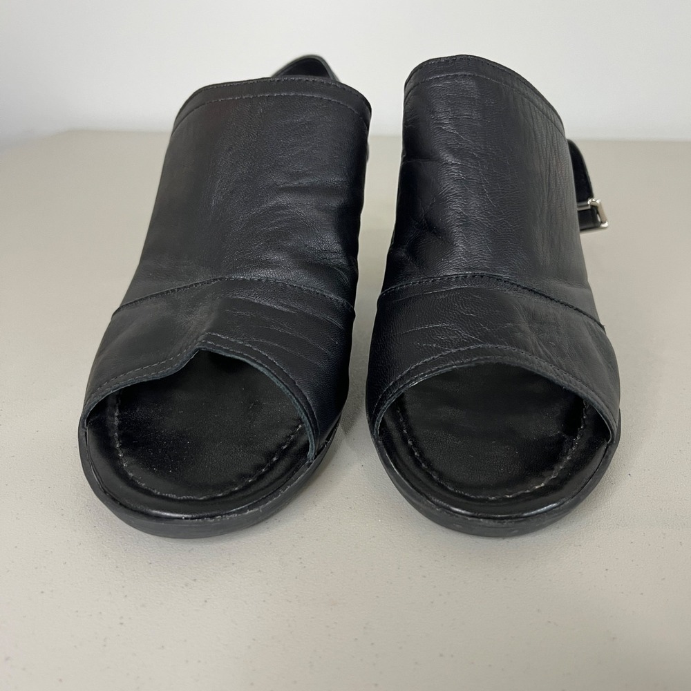 Sophia Milano Black Sling Back Open Toe Sandals Women's 9.5 Office Corporate
